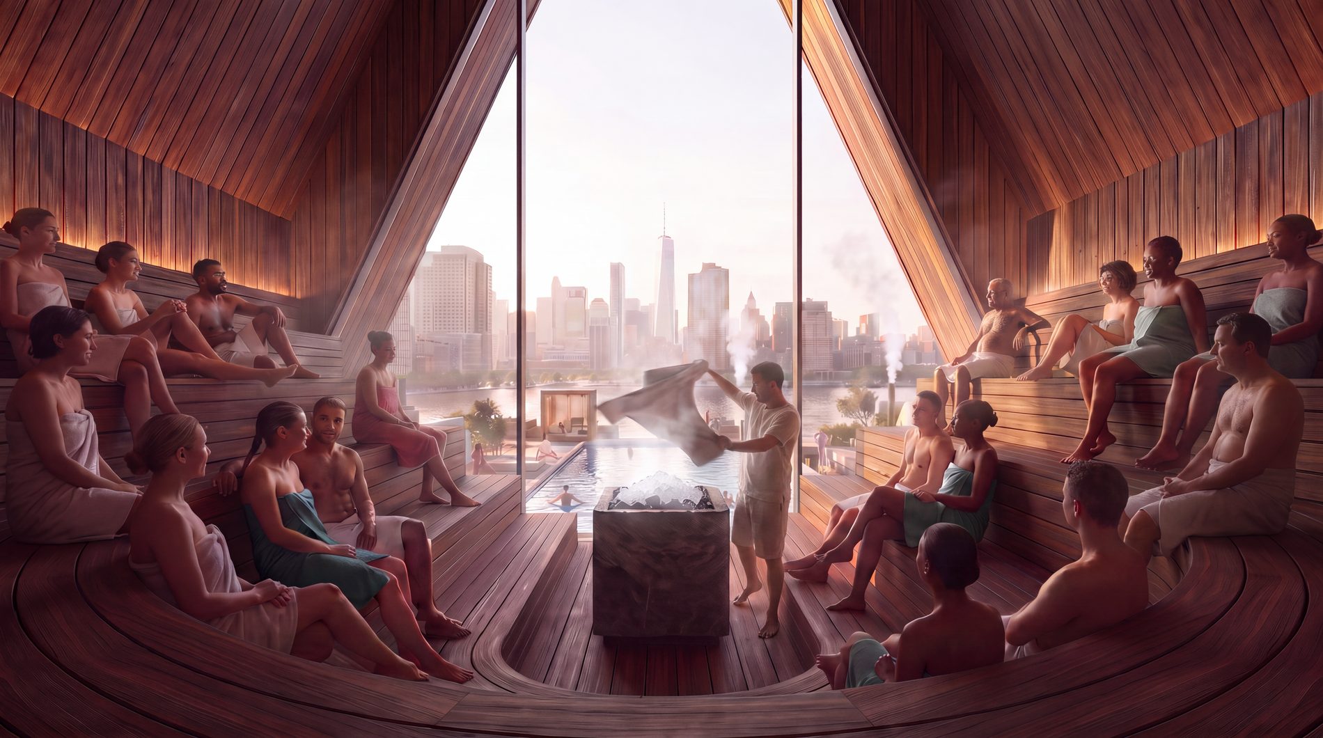 Hudson Nordic Saunas, interior updated — New York, NY