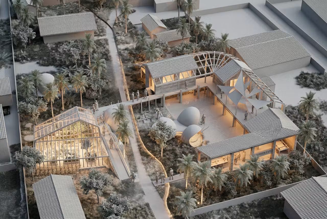 Kokrobitey Institute, courtyard aerial — Kokrobitey, Ghana